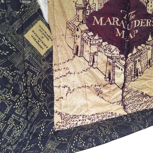 Harry Potter Hogwarts The Marauders Map Guide Full size Comforter beadspread - Picture 4 of 6